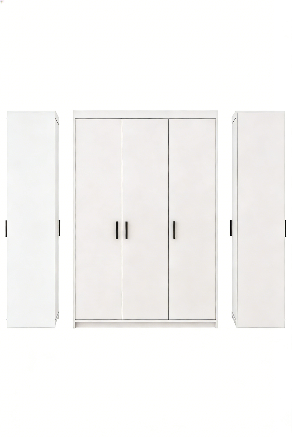 Dreitüriger Kleiderschrank mit 4 Schubladen - Stauraumwunder