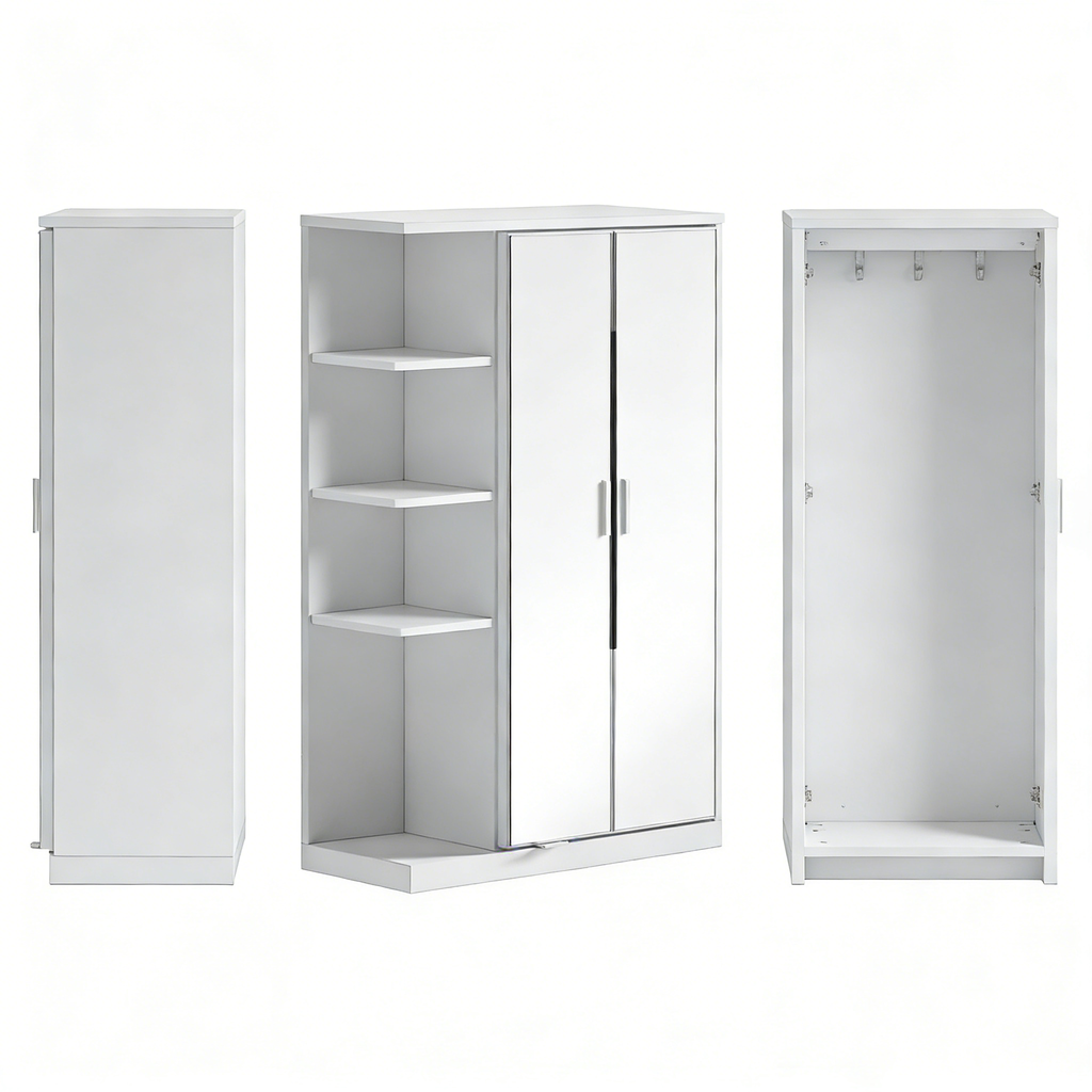 Kleiderschrank mit Doppelter Kleiderstange - Kurze Kleidung