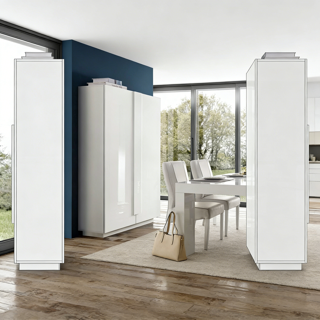 Kleiderschrank mit Glastüren Vitrine - Elegant & Praktisch