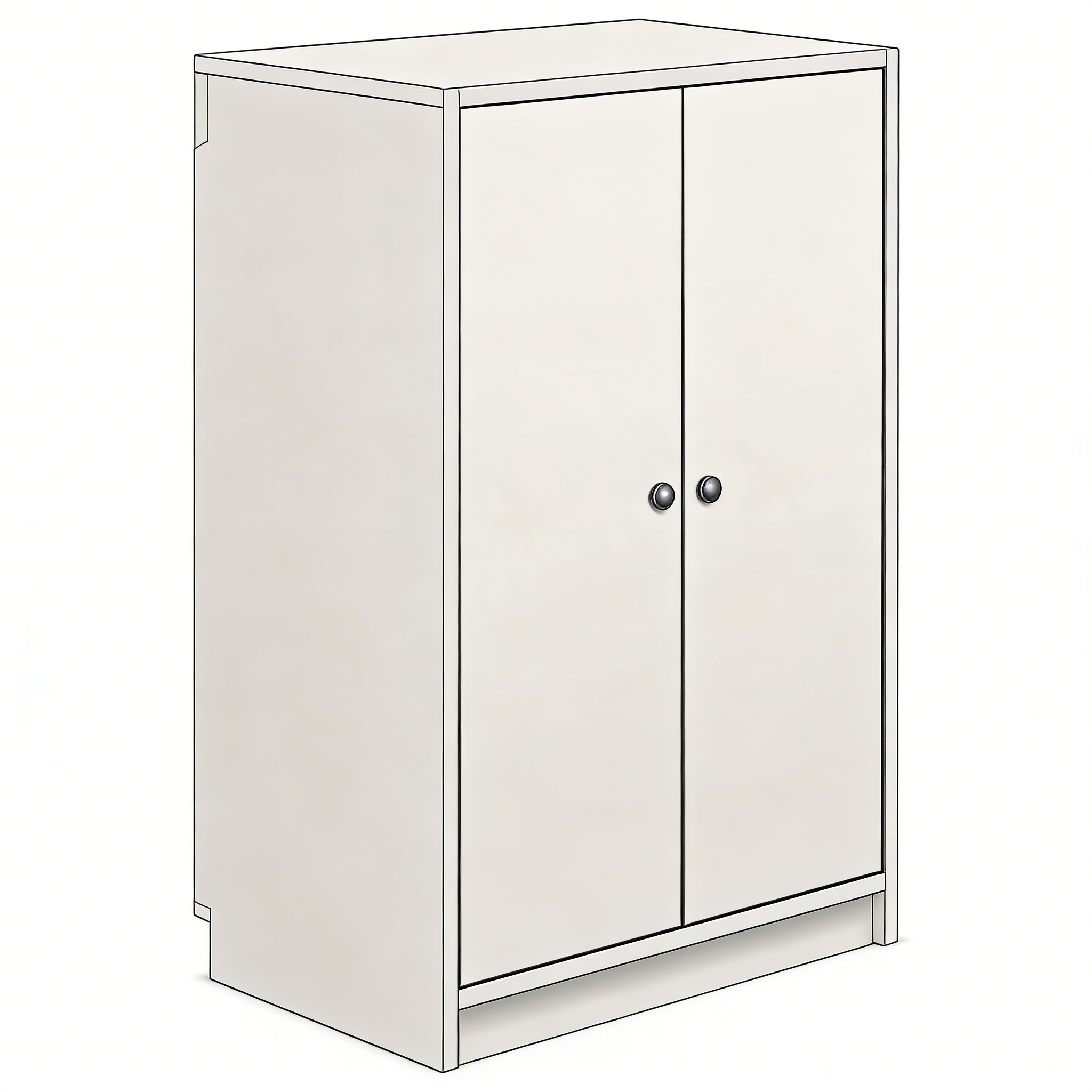 Kleiderschrank Matt-Weiß Skandinavisch - Scandi Design