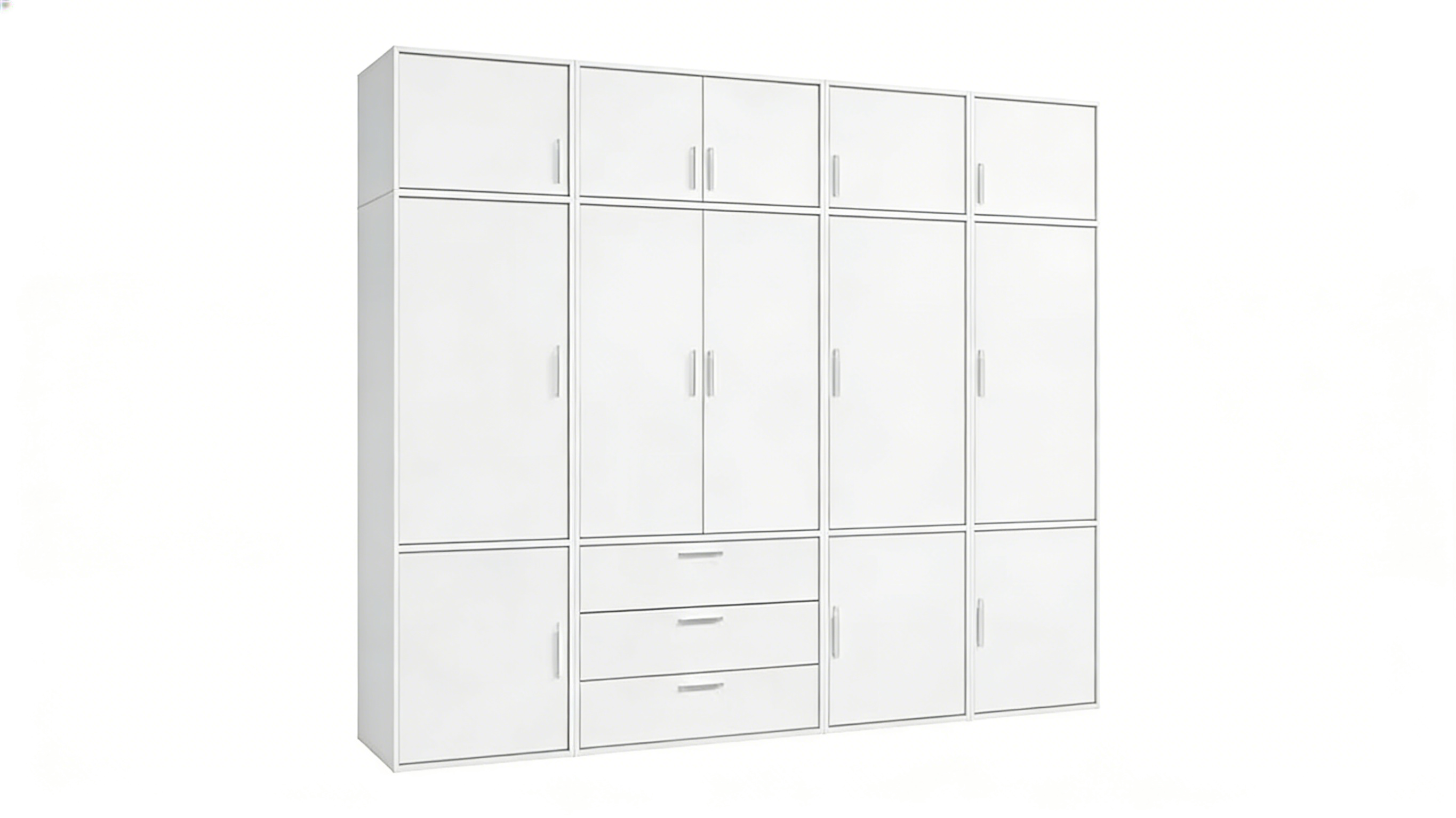 Kleiderschrank mit Aufsatzkommode 6-türig - XXL Stauraum