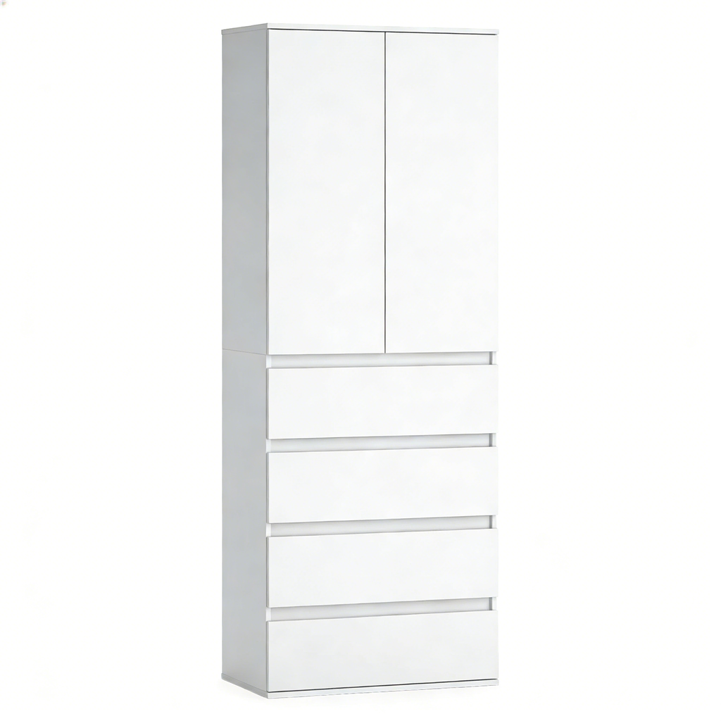 Kleiderschrank Claus mit 4 Schubladen - Kompakt & Geräumig