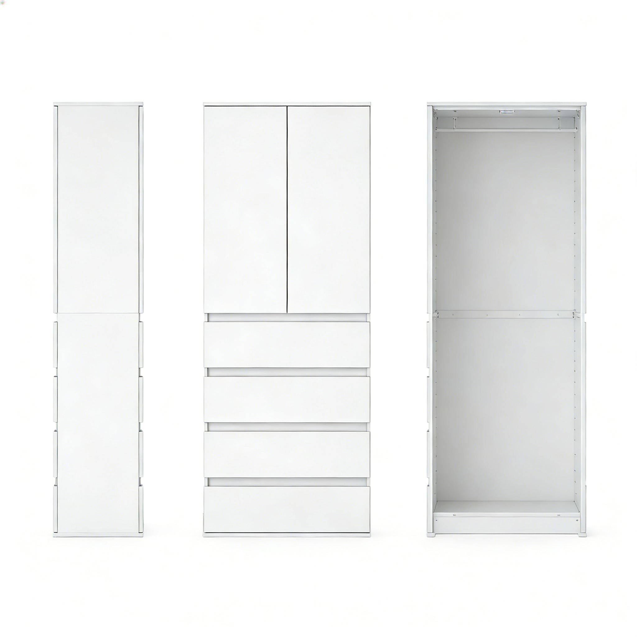 Kleiderschrank Claus mit 4 Schubladen - Kompakt & Geräumig