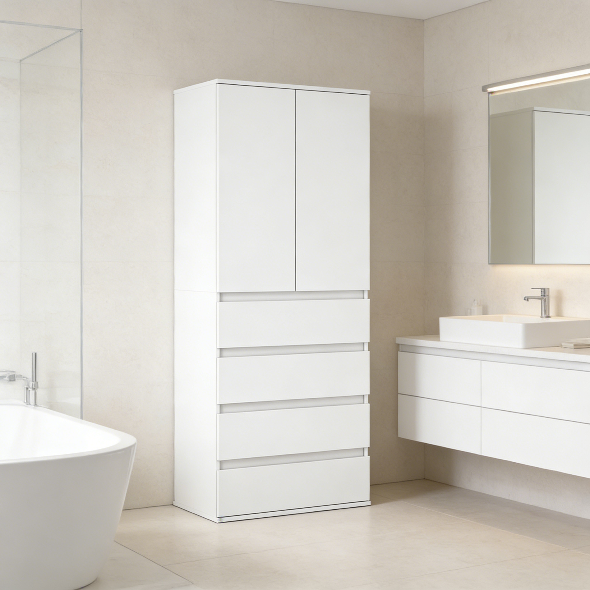 Kleiderschrank Claus mit 4 Schubladen - Kompakt & Geräumig