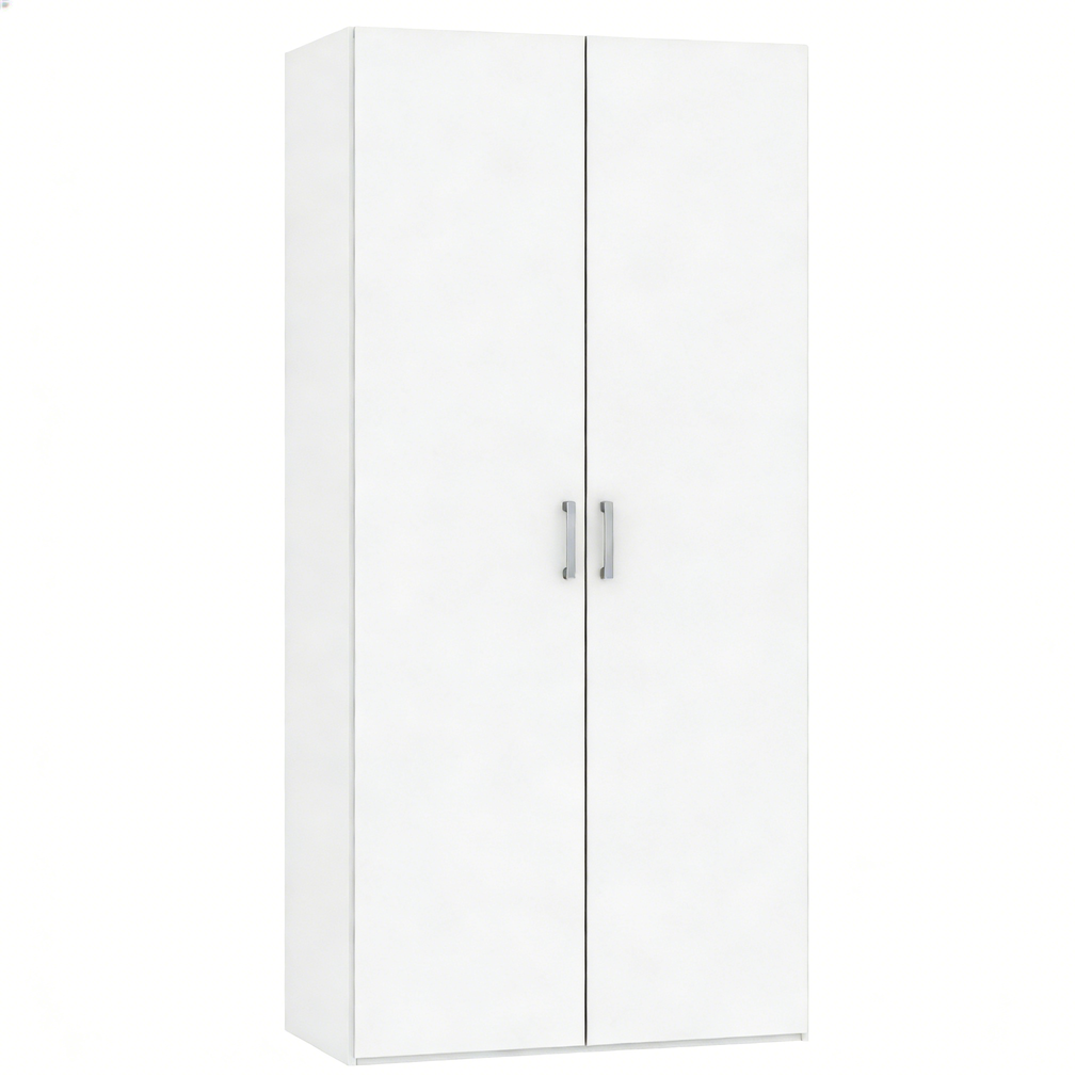 Moderner Zweitüriger Kleiderschrank in Weiß - Kompakt & Funktional