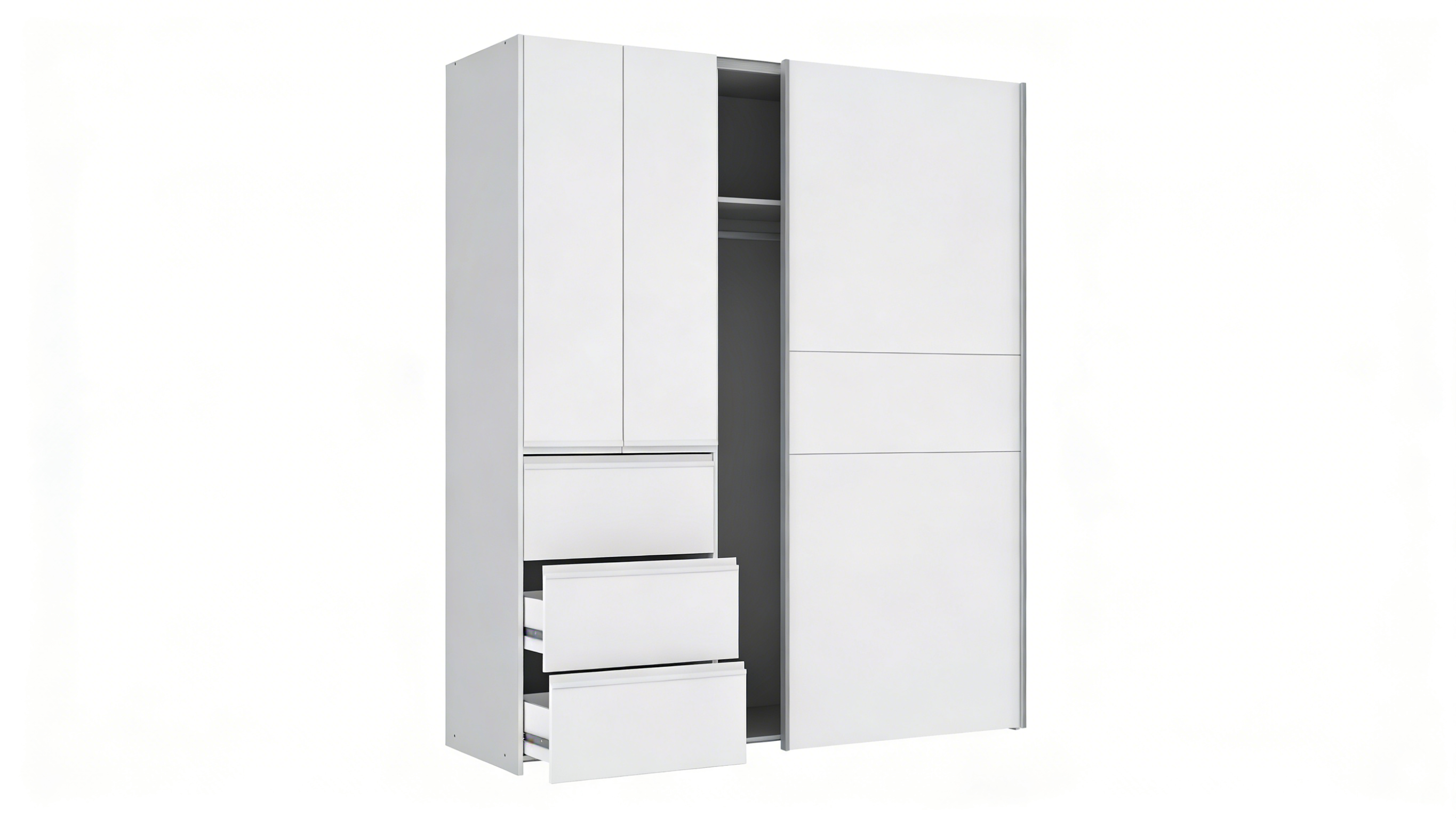 Schwebetürenschrank mit Spiegeltür 170 cm - Modern & Praktisch