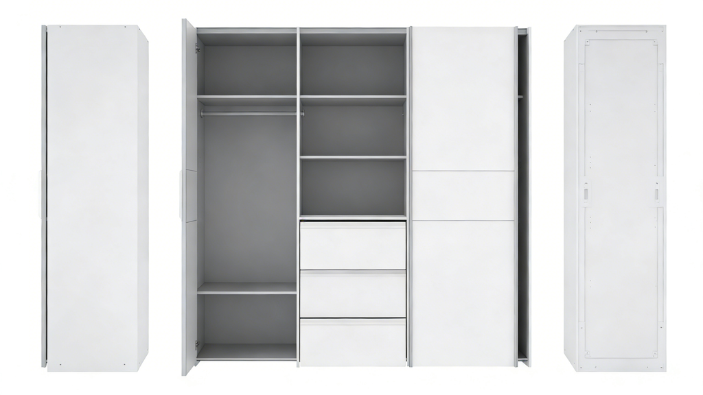 Schwebetürenschrank mit Spiegeltür 170 cm - Modern & Praktisch