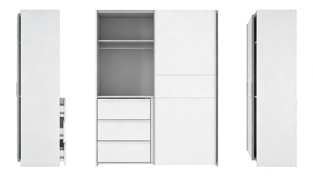 Schwebetürenschrank mit Spiegeltür 170 cm - Modern & Praktisch