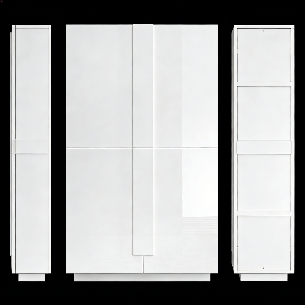 Weißer Hochglanz-Schrank 2-türig - Modernes Design Kerym