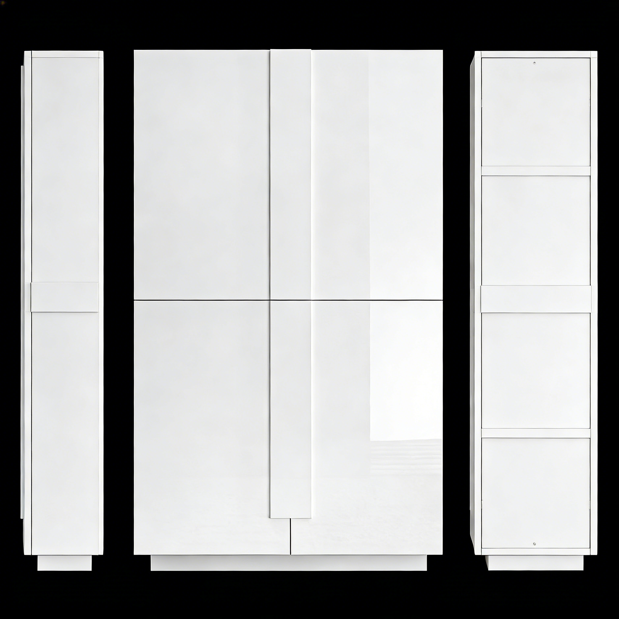 Weißer Hochglanz-Schrank 2-türig - Modernes Design Kerym