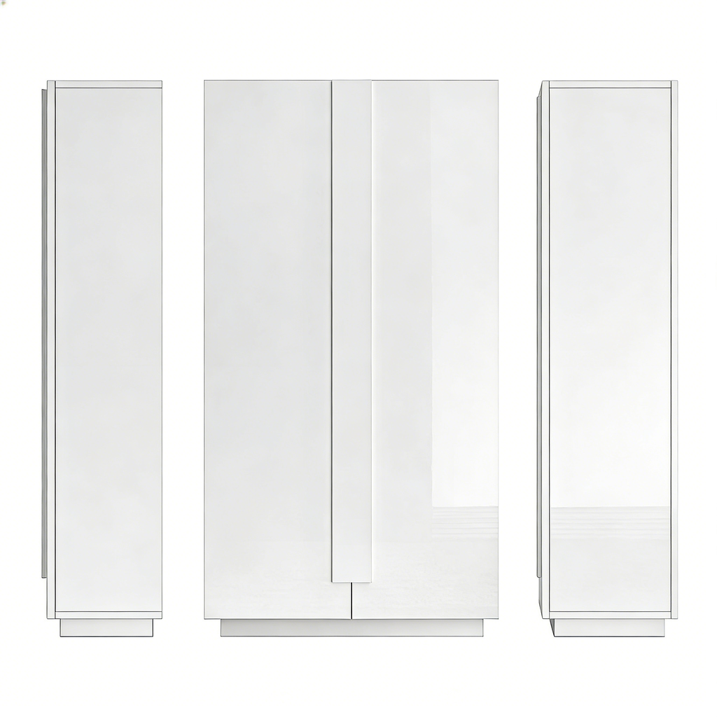 Weißer Hochglanz-Schrank 2-türig - Modernes Design Kerym