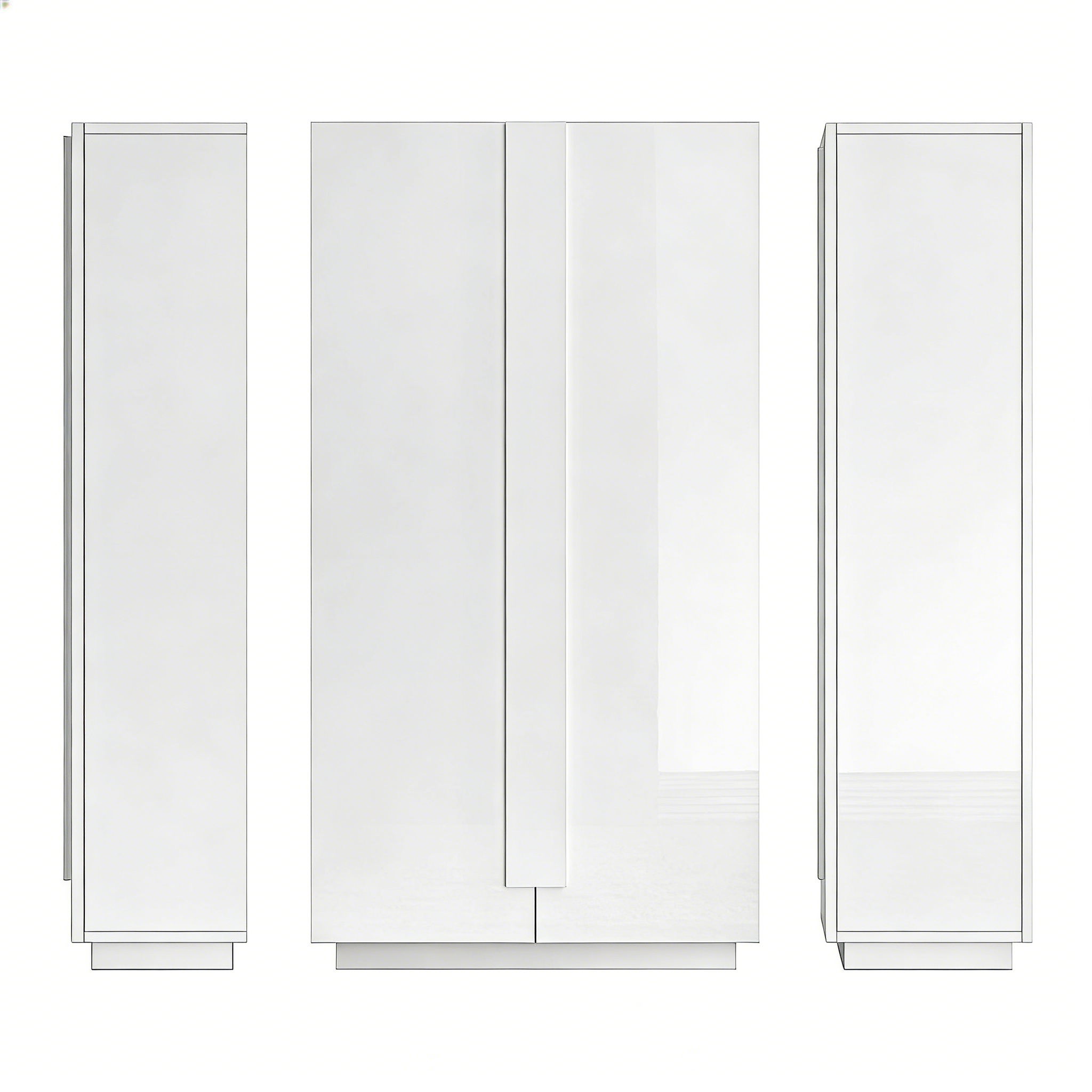 Weißer Hochglanz-Schrank 2-türig - Modernes Design Kerym