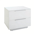 Nachttisch mit 2 Schubladen Hochglanz Weiß