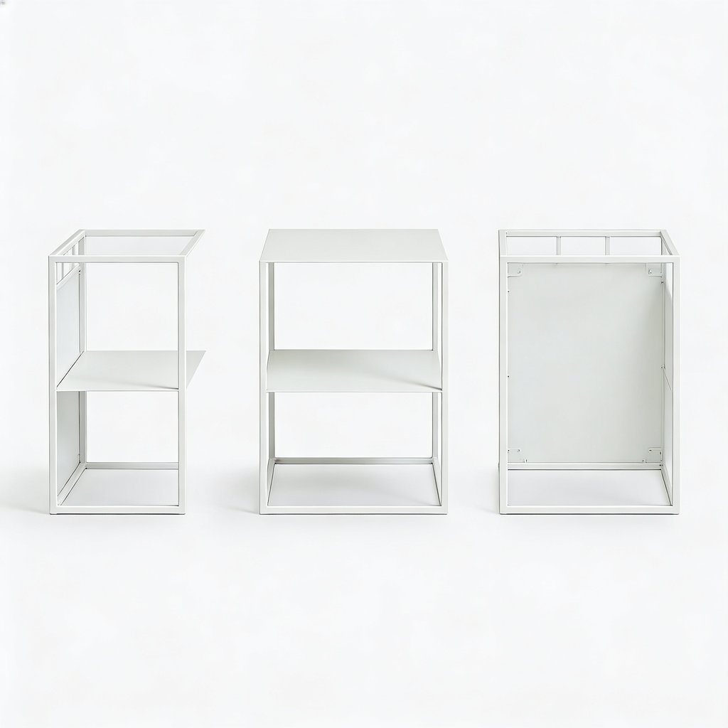 Nachttisch Metall Weiß Industrial Style