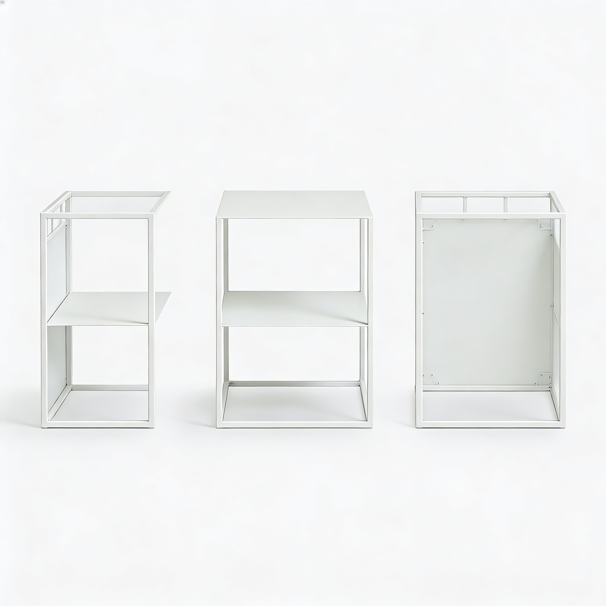 Nachttisch Metall Weiß Industrial Style