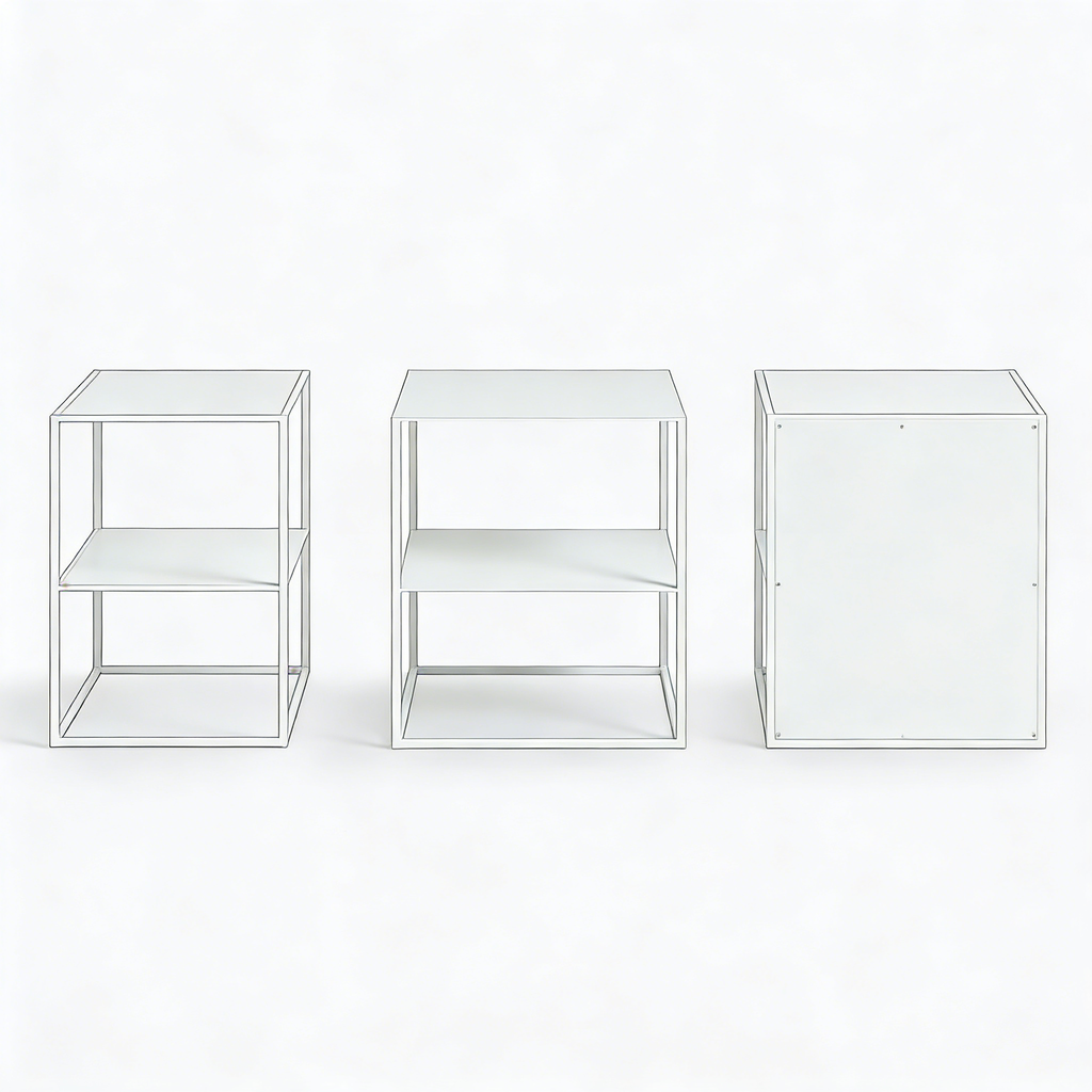 Nachttisch Metall Weiß Industrial Style