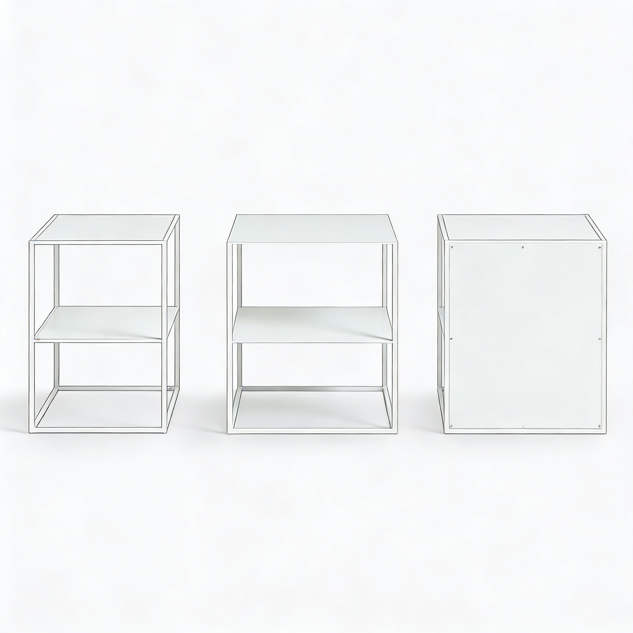 Nachttisch Metall Weiß Industrial Style