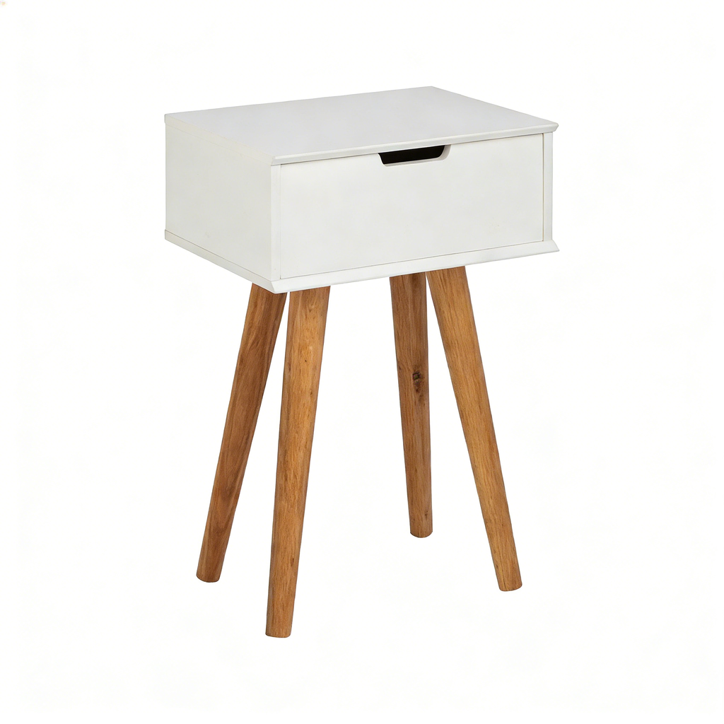 Nachttisch mit Eichenbeinen Natur - Retro Look