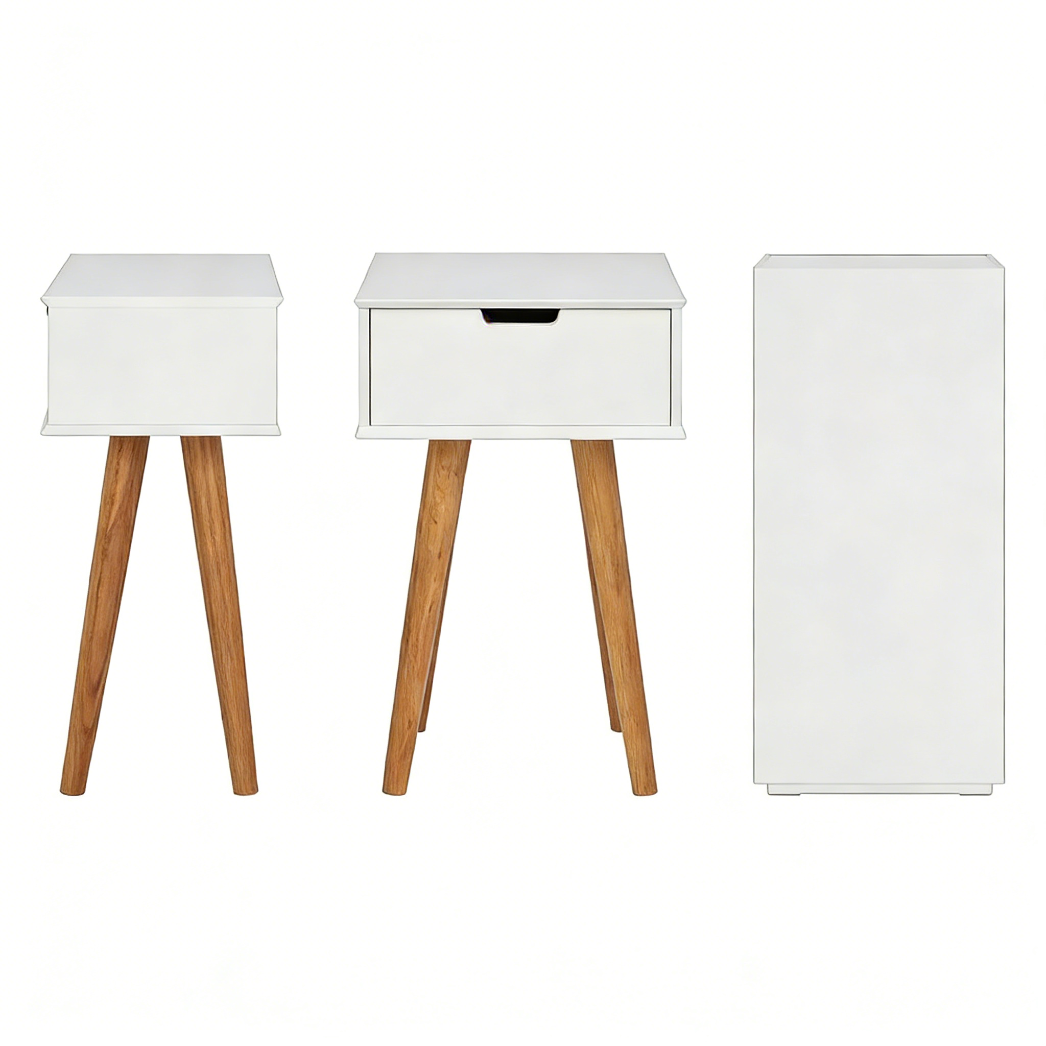 Nachttisch mit Eichenbeinen Natur - Retro Look