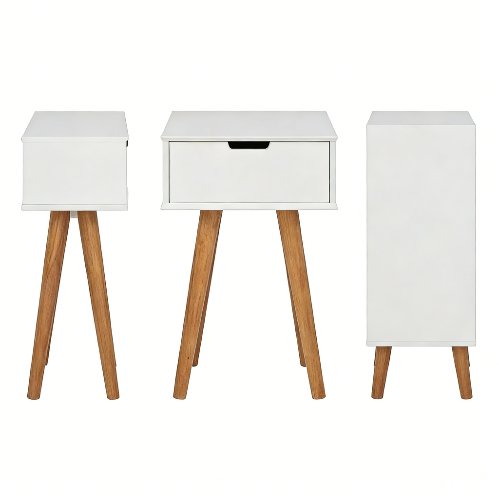 Nachttisch mit Eichenbeinen Natur - Retro Look