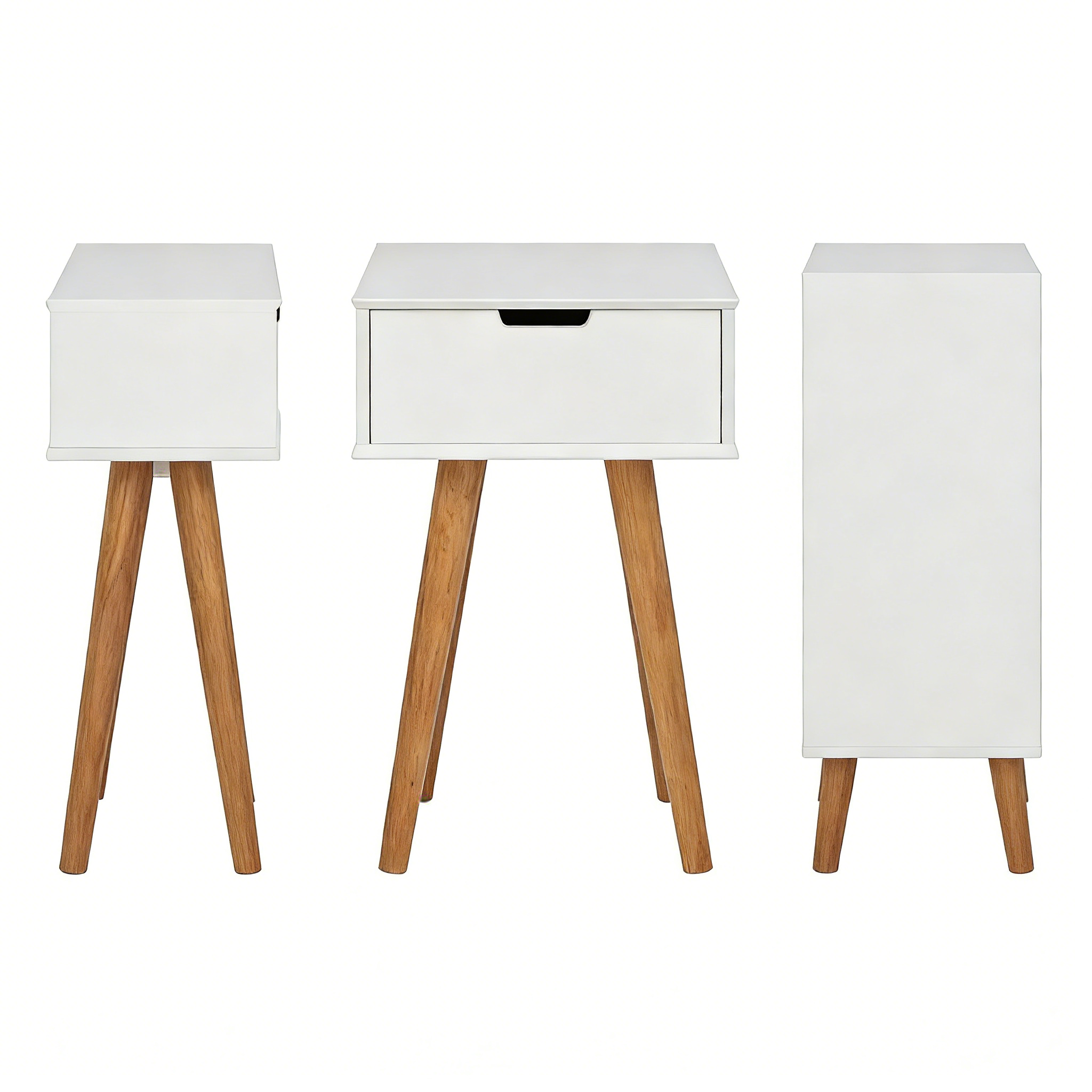 Nachttisch mit Eichenbeinen Natur - Retro Look