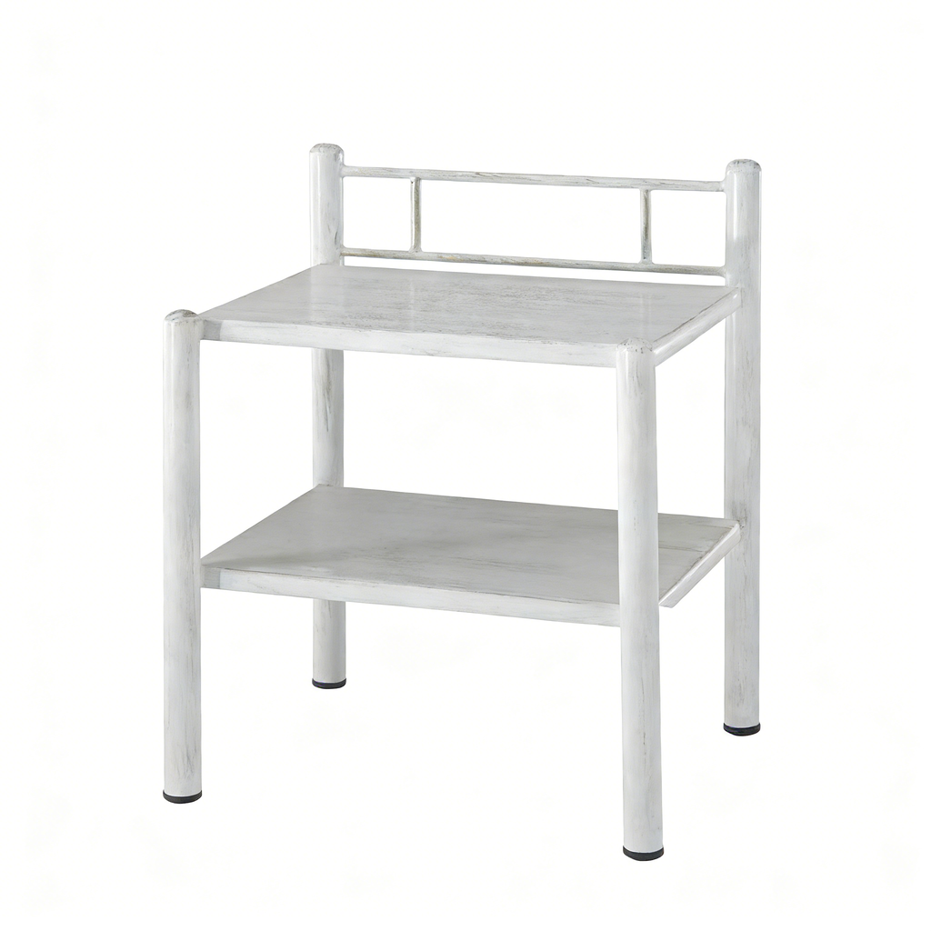 Nachttisch mit Rollen Mobiler Beistelltisch Weiß