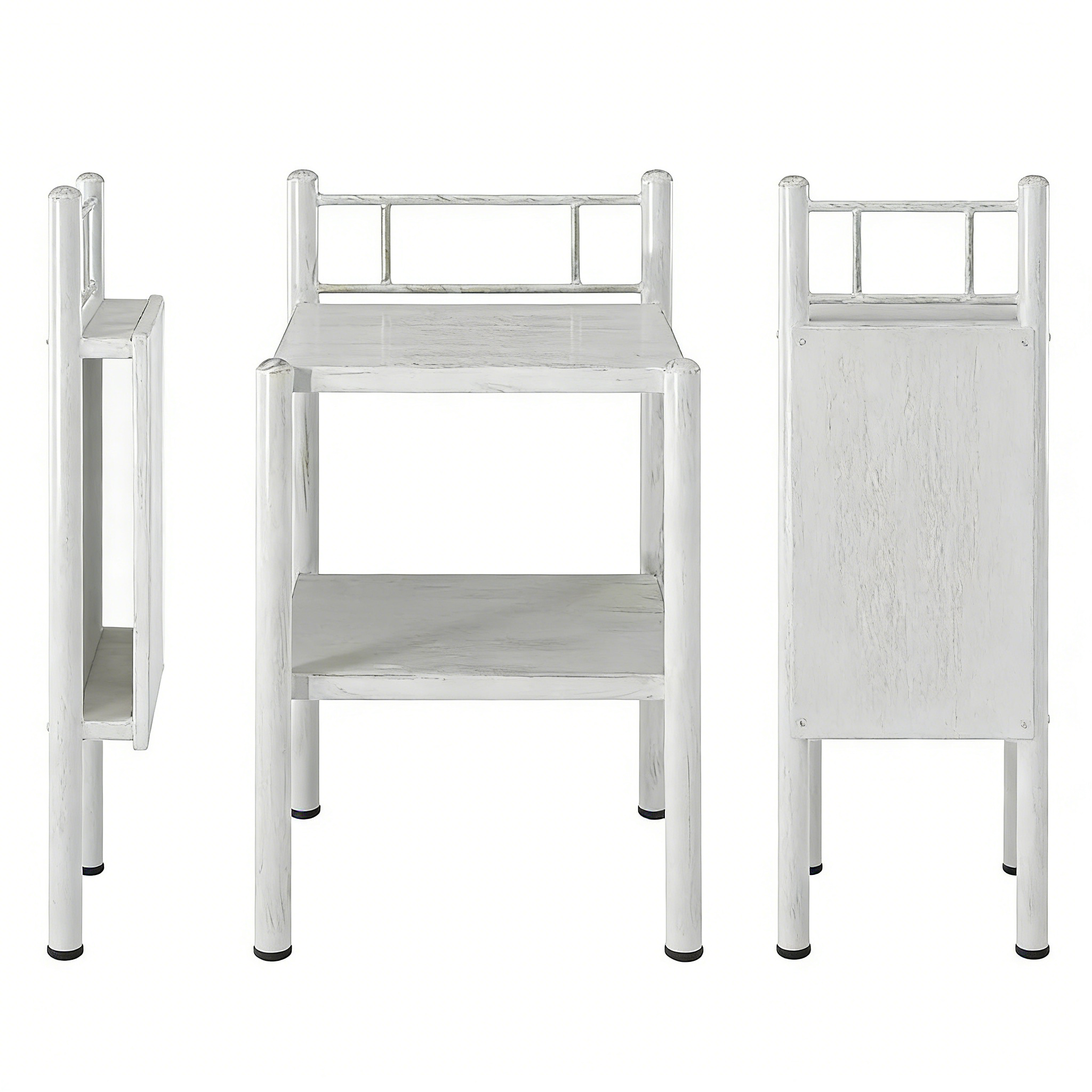 Nachttisch mit Rollen Mobiler Beistelltisch Weiß