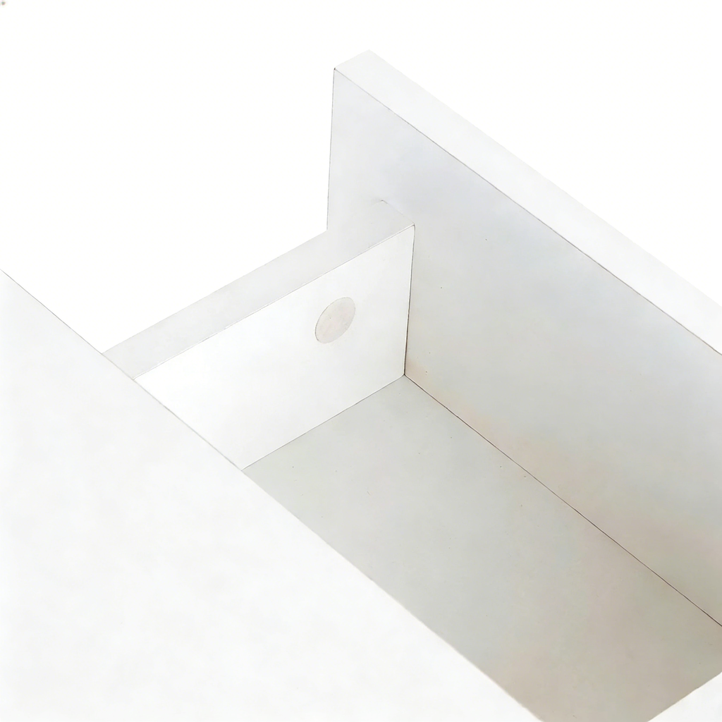 Nachttisch mit Tür und offenem Fach Weiß