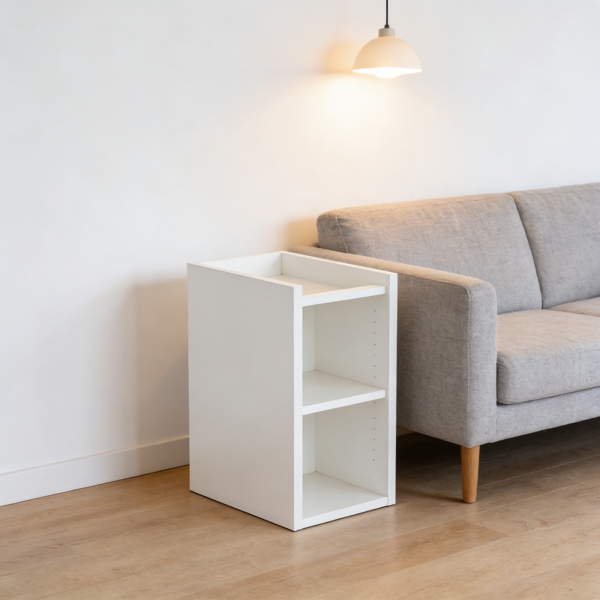 Nachttisch mit Tür und offenem Fach Weiß