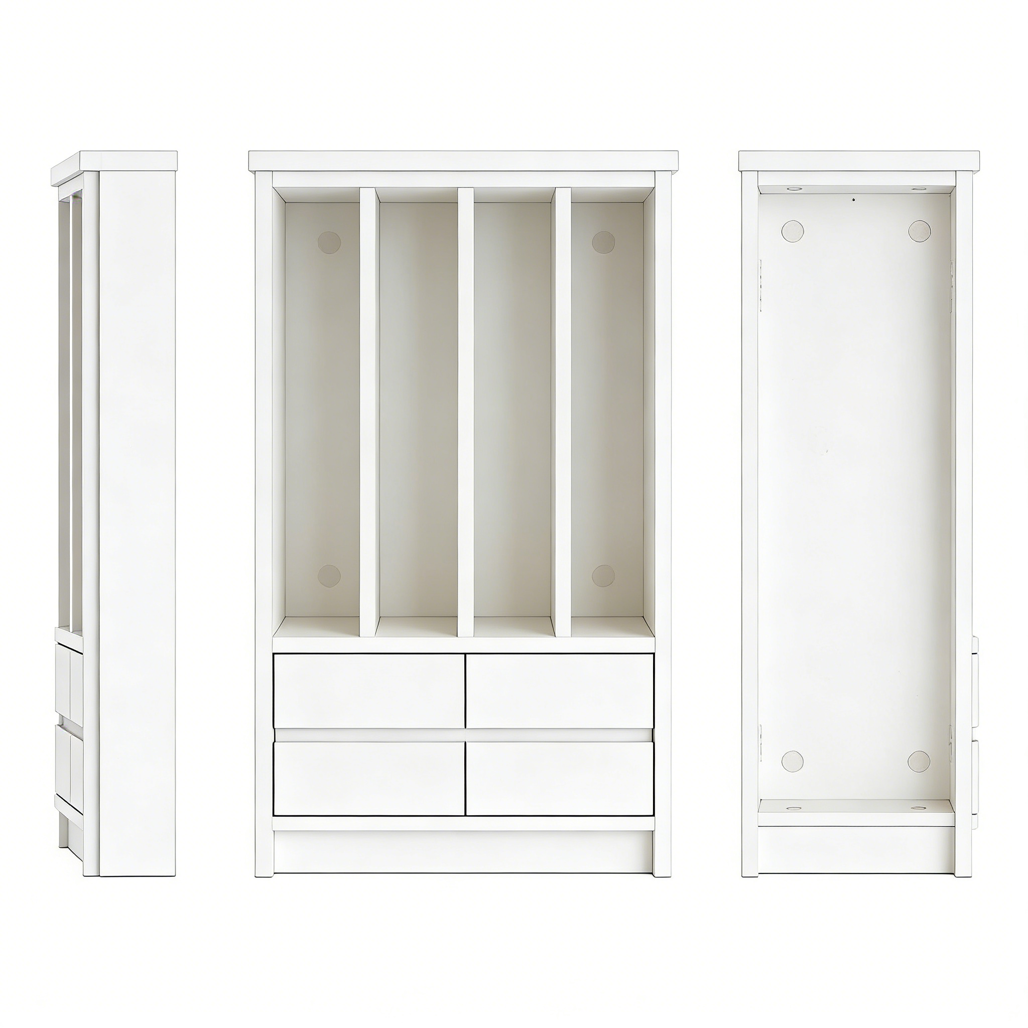 Nachttisch mit Tür und offenem Fach Weiß