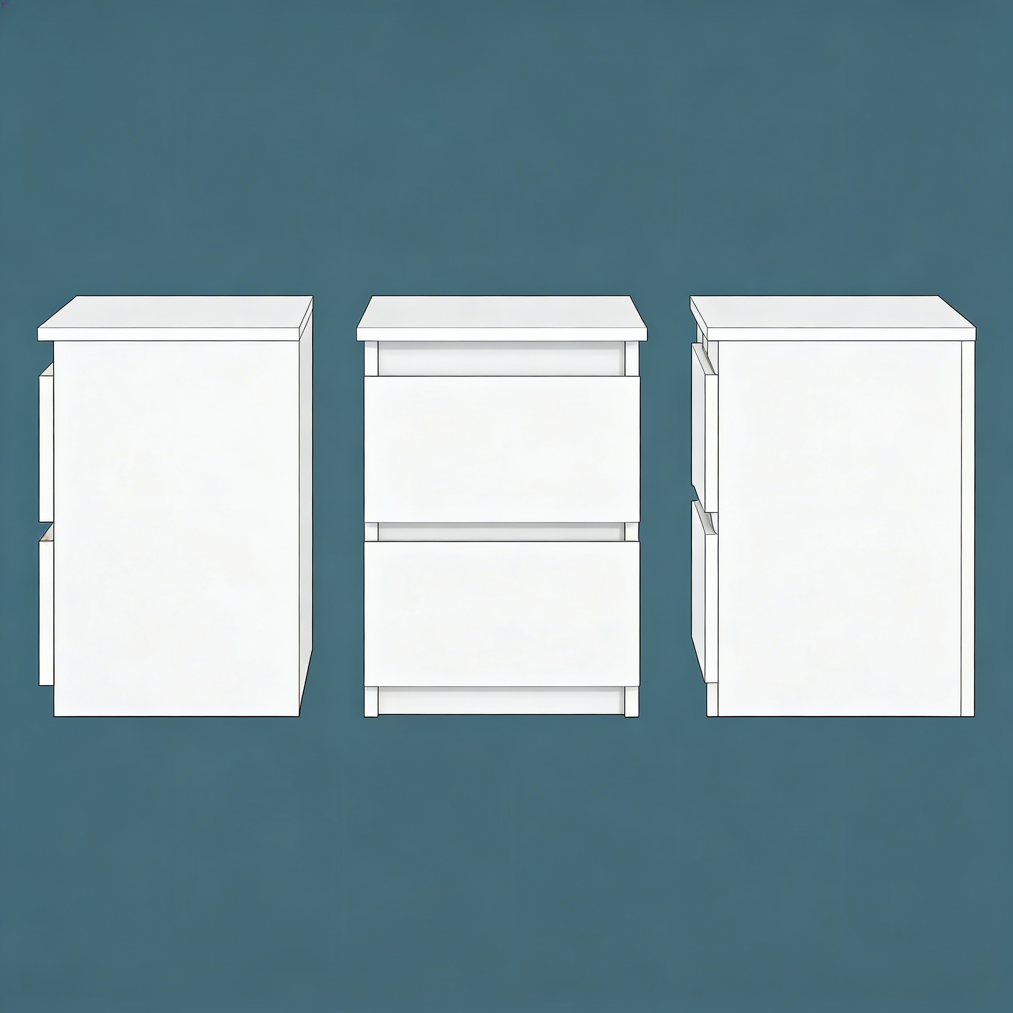 Nachttisch Rattan Boho-Stil Weiß Natur